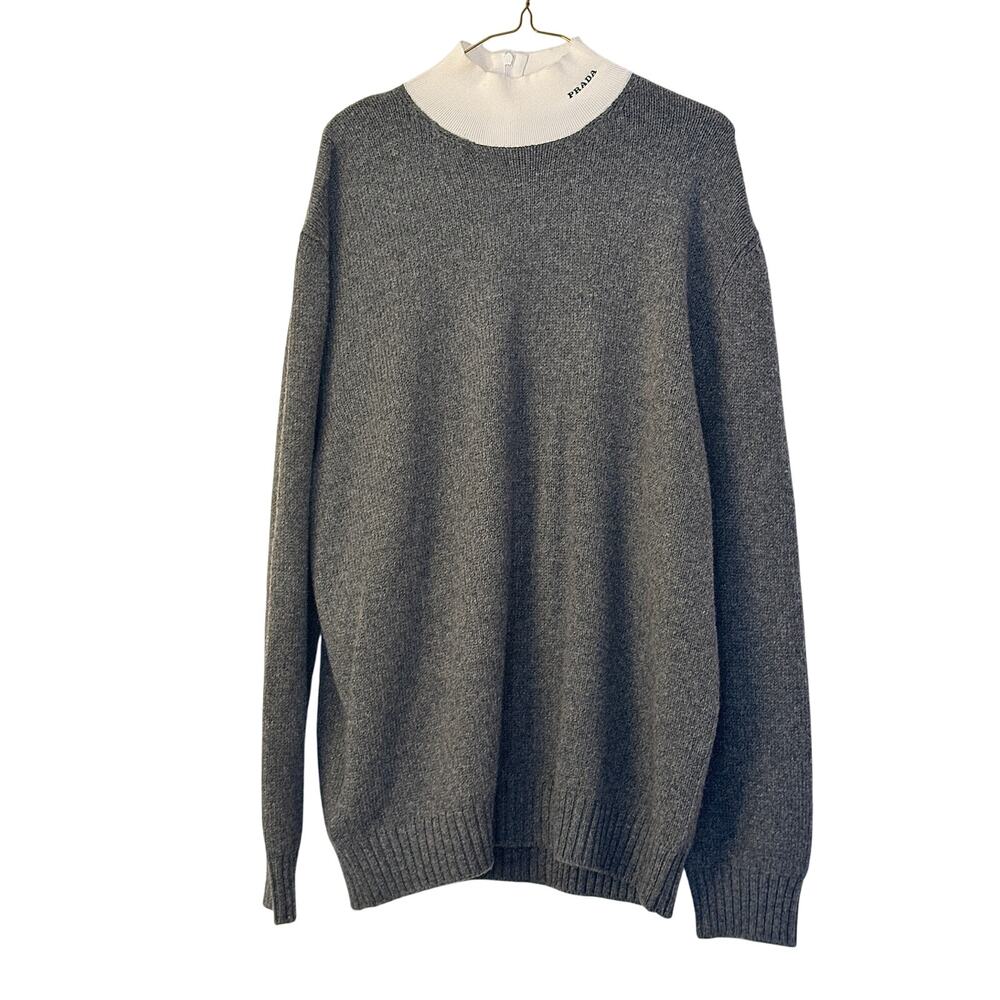 Prada NWT FW 2022 Men's Grey Virgin Wool Pullover